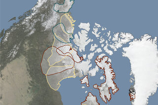 Map image for 2013 Arctic Report Card: Reindeer and caribou numbers low, winter ranges small