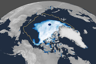 Map image for 2020 Arctic sea ice minimum second lowest on record