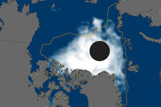 Map image for Arctic Sea Ice Breaks 2007 Record Low