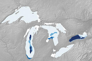 Map image for Great Lakes ice cover most extensive since mid-90s