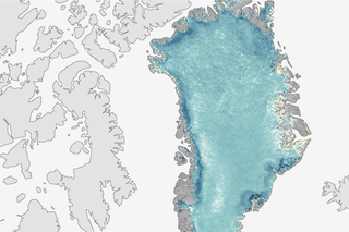 Map image for Reflectivity of Greenland Ice Sheet in late summer hit new low in 2014