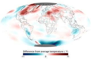 Map image for Hot and cold contrasts add up to planet&#039;s 4th warmest July on record