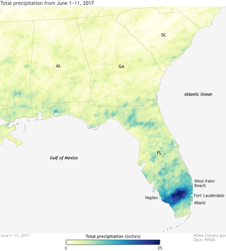 Map image for Torrential rains swamp southern Florida, make serious dent in drought