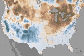 Map image for Snow during El Niños from 1950 to 2009