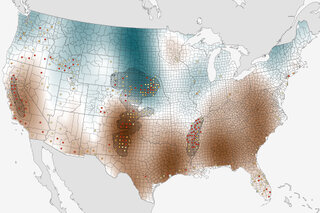 Map image for Groundwater declines across U.S. South over past decade