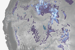 Map image for Snowpack across the U.S. West, May 12, 2014