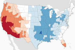 Map image for 2014 temperature extremes: U.S. runs hot and cold 