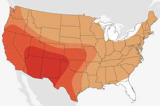 Map image for Relative to the 1981-2010 climate record, where are the highest chances for a warm June?