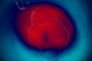 Map image for Cold chemistry: Extent of the Antarctic ozone hole influenced by cold temperatures 