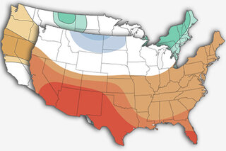 Map image for For much of the U.S, odds are tilted toward well above average warmth in May-July 2018 