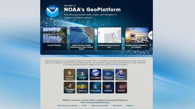 Example thumbnail image for NOAA's GeoPlatform - Geospatial Data, Maps, & Apps