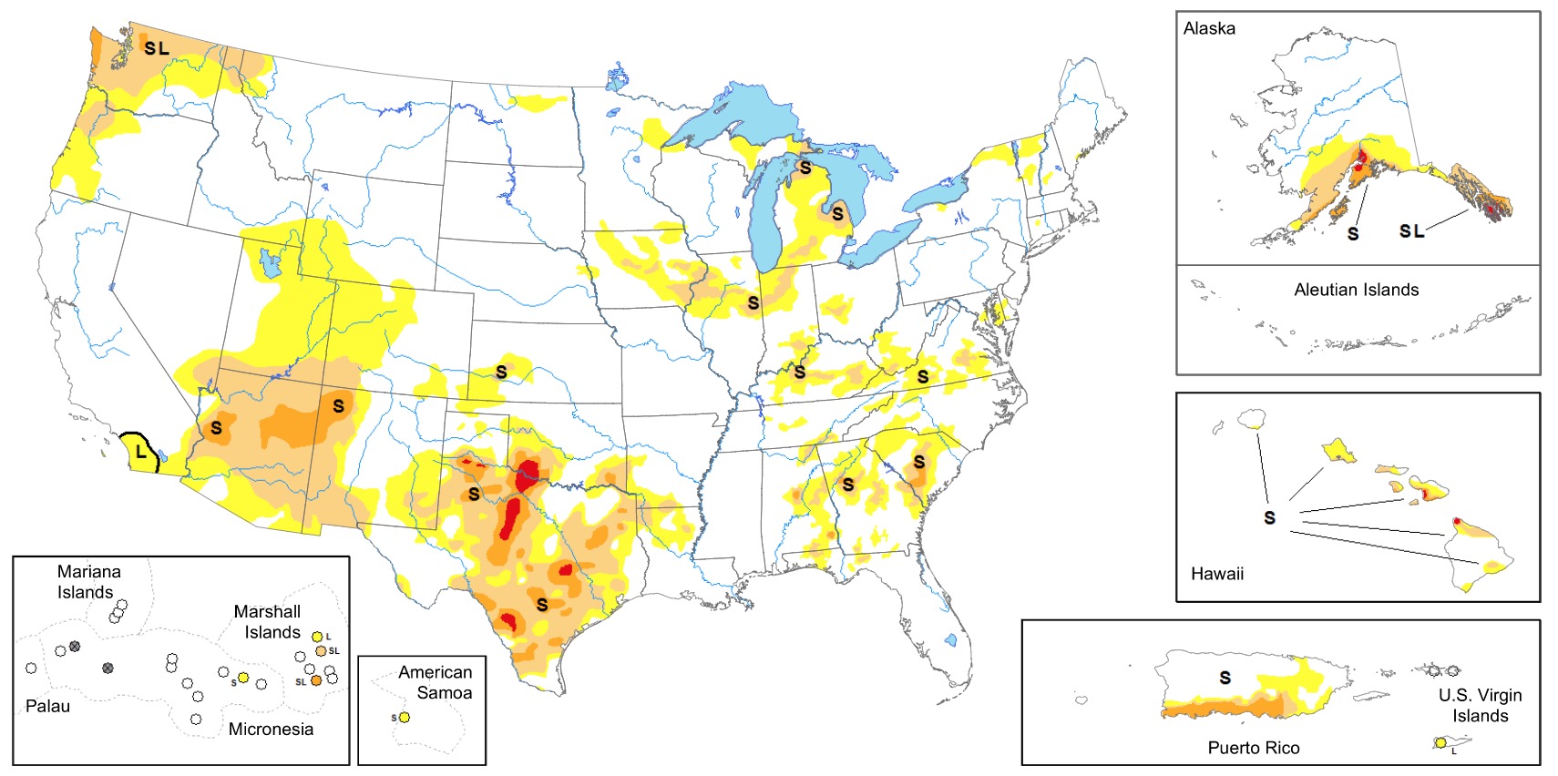 Drought Map United States Weekly Drought Map | NOAA Climate.gov