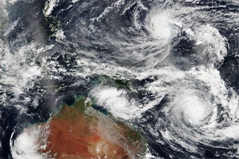 Twin tropical cyclones in western Pacific 